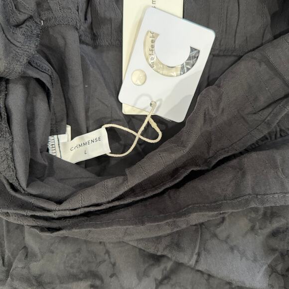 Commense Milk Maid Ruffle Hem Cami Corset Midi Coastal Cottage Dress Black L - Picture 4 of 5